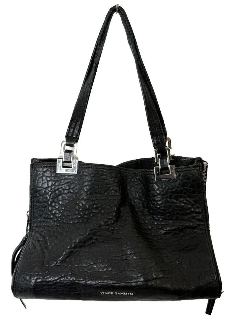 Vince Camutto Women's Handbag Purse Shoulder Bag Black Pebble Leather